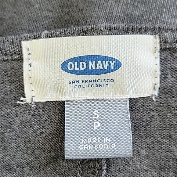 OLD NAVY Gray Casual 3/4 Sleeve Drop Shoulder Round Neckline Slits Shirt size SP - Picture 10 of 11